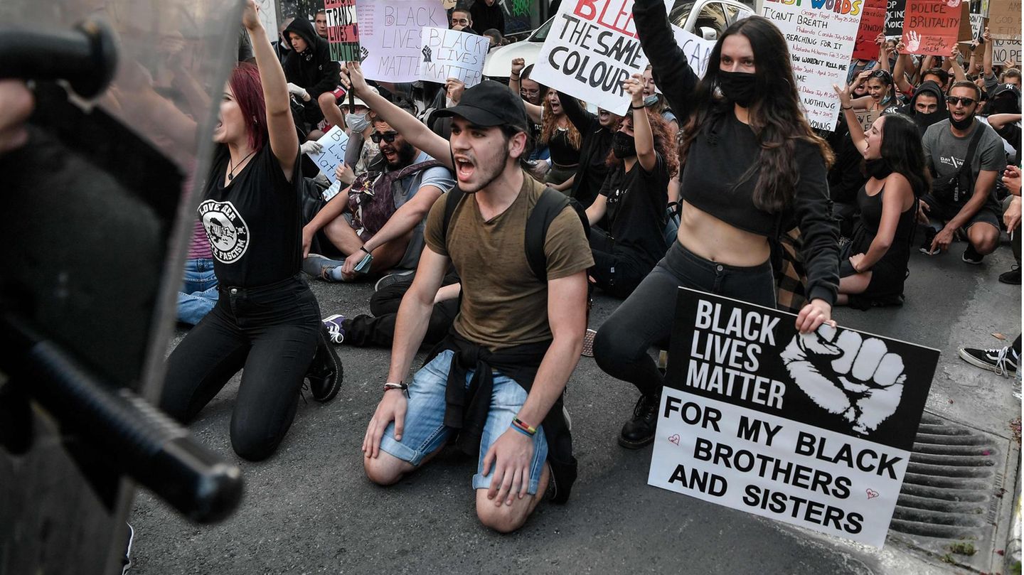 Eine "Black Lives Matter"-Demonstration in Athen, Griechenland