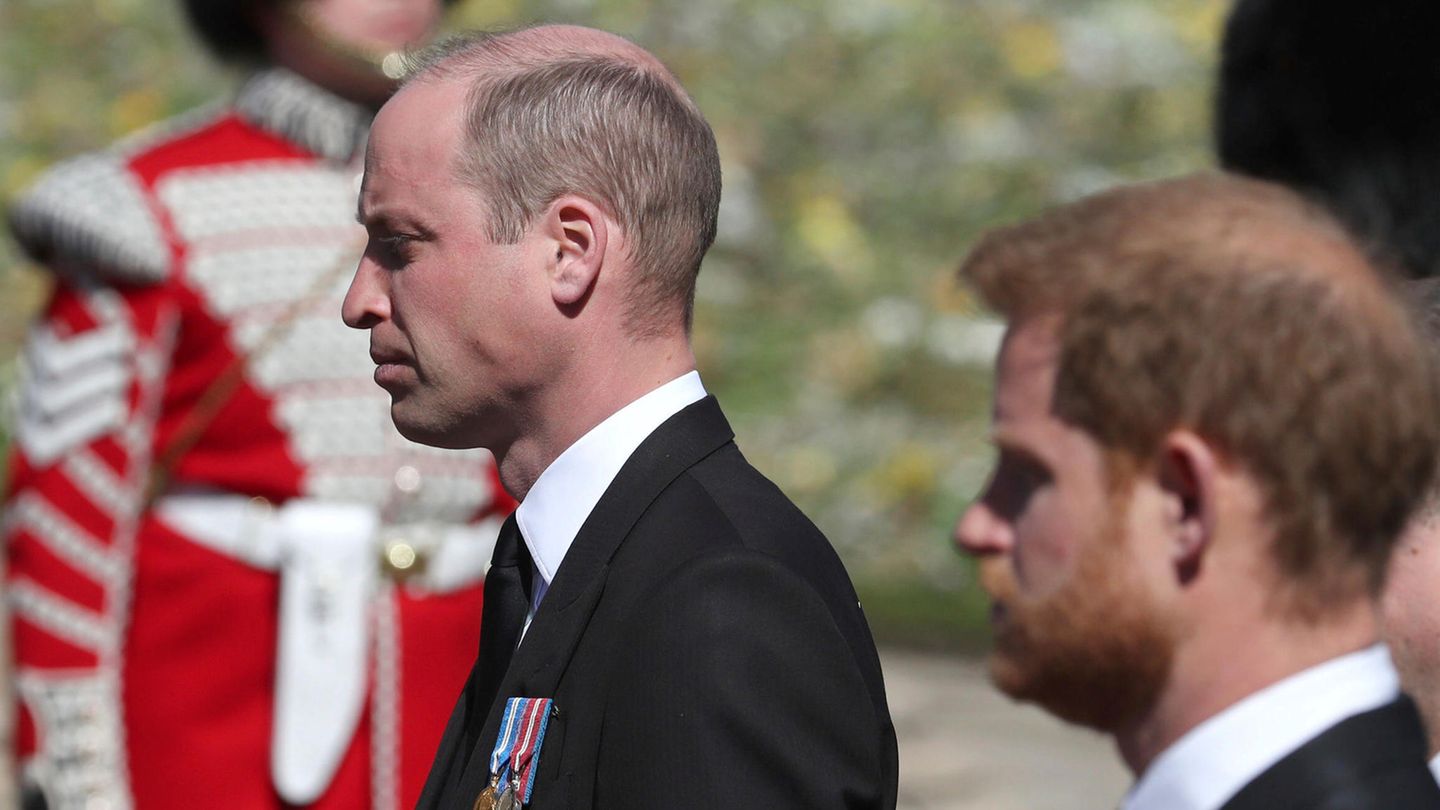 William und Harry bei der Beerdigung von Prinz Philip