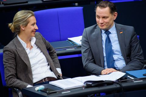 Alice Weidel, Vorsitzende der AfD-Bundestagsfraktion, und Tino Chrupalla, AfD-Bundesvorsitzender