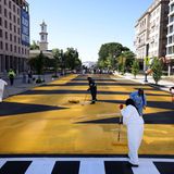 Ein "Black Lives Matter"-Schriftzug auf einer Straße in Washington, D.C.