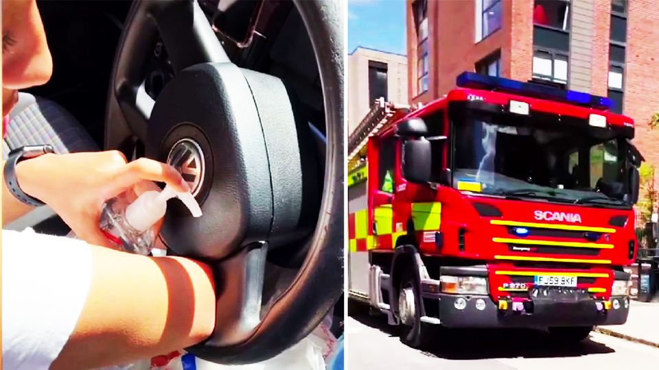 Studentin steckt mit Arm im Lenkrad fest: Feuerwehr rückt mit Gleitmittel an Junge Frau steckt mit Arm in einem Auto-Lenkrad fest
