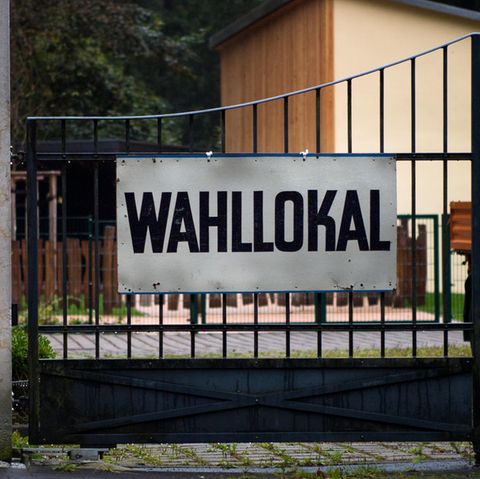 Wahllokal für die Bundestagswahl 2017 im sächsischen Rathmannsdorf 
