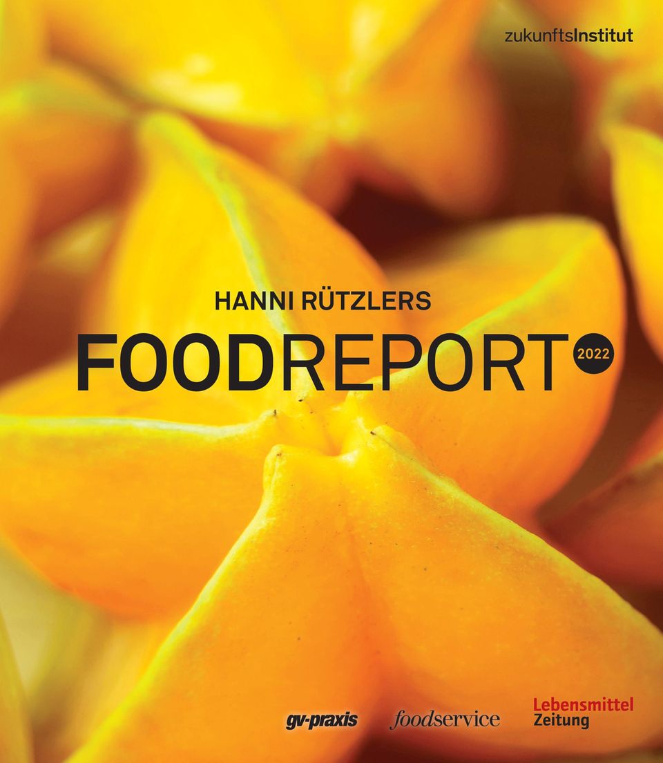 Foodtrends: Wenn Sie mehr über aktuelle Foodtrends erfahren möchten, lesen Sie in Hanni Rützlers Foodreport 2022. Herausgeber ist das Zukunftsinstitut in Kooperation mit den Fachmedien Lebensmittel Zeitung, gv-praxis und foodservice. Hier für 150 Euro erhältlich. Wenn Sie mehr über aktuelle Foodtrends erfahren möchten, lesen Sie in Hanni Rützlers Foodreport 2022. Herausgeber ist das Zukunftsinstitut in Kooperation mit den Fachmedien Lebensmittel Zeitung, gv-praxis und foodservice. Hier für 150 Euro erhältlich.
