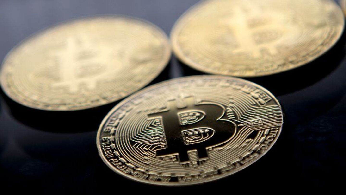 Vergoldete Bitcoin-Souvenir-Münzen