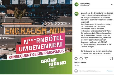 Instagram-Post der grünen Jugend in Bad Segeberg, Schleswig-Holstein