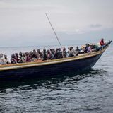 Flüchtlingsboot auf dem Kivu-See