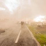 Rauch- und Aschewolken bei Goma