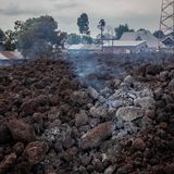 Glühende Lava in Goma