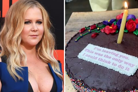 Fieser Scherz zum Geburtstag: Amy Schumer kann nicht glauben, was auf ihrer Torte steht