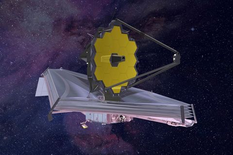 Eine künstlerische Darstellung des James-Webb-Weltraumteleskops