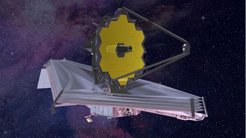 Eine künstlerische Darstellung des James-Webb-Weltraumteleskops