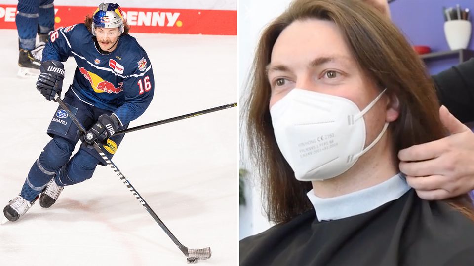 Deutscher Eishockey-Profi Konrad Abeltshauser spendet Mähne für junge Krebspatienten