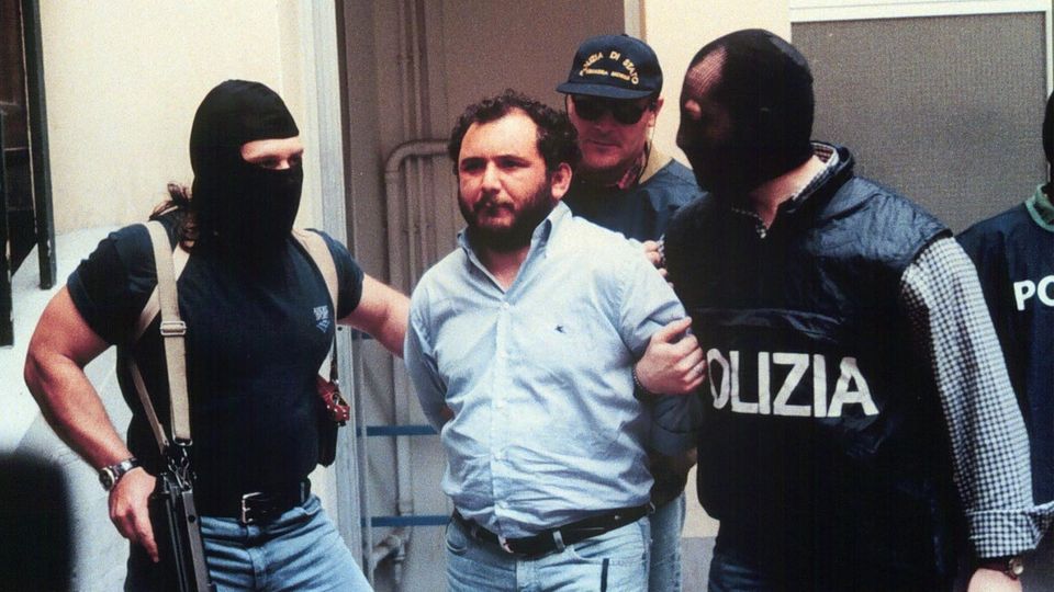 Giovanni Brusca bei seiner Festnahme im Jahr 1996