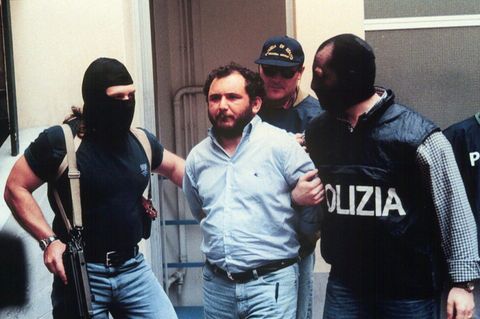 Giovanni Brusca bei seiner Festnahme im Jahr 1996
