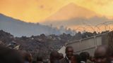 Nyiragongo im Kongo  Ortswechsel nach Afrika: Nur zwölf Kilometer nördlich der Millionenmetropole Goma liegt der Nyiragongo, einer der aktivsten Vulkane des afrikanischen Kontinents.