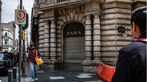 Eine während der Pandemie geschlossene Zara-Filiale in Mexiko-Stadt