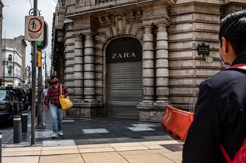 Eine während der Pandemie geschlossene Zara-Filiale in Mexiko-Stadt