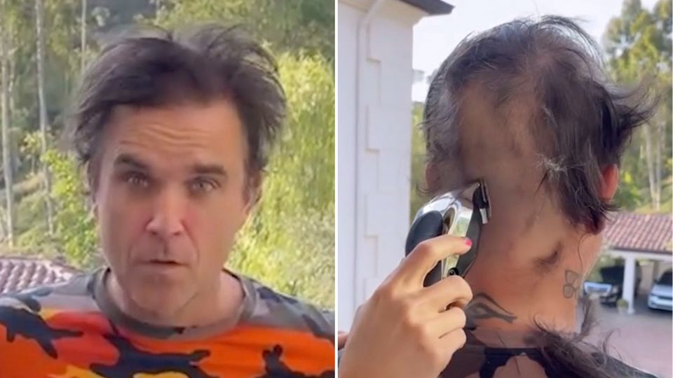 Robbie Williams lässt sich eine Glatze schneiden