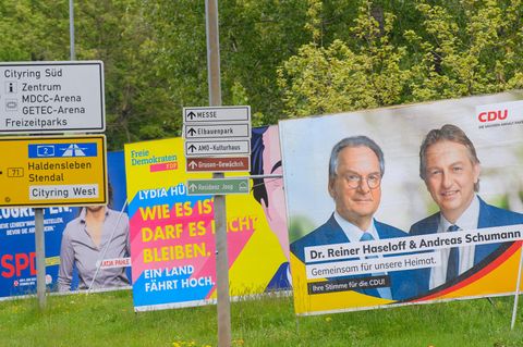 Wahlplakate in Magdeburg