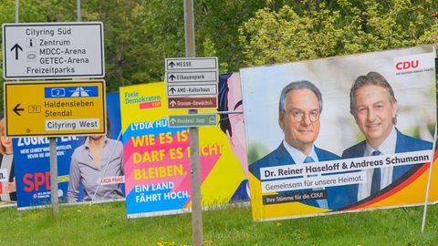 Wahlplakate in Magdeburg