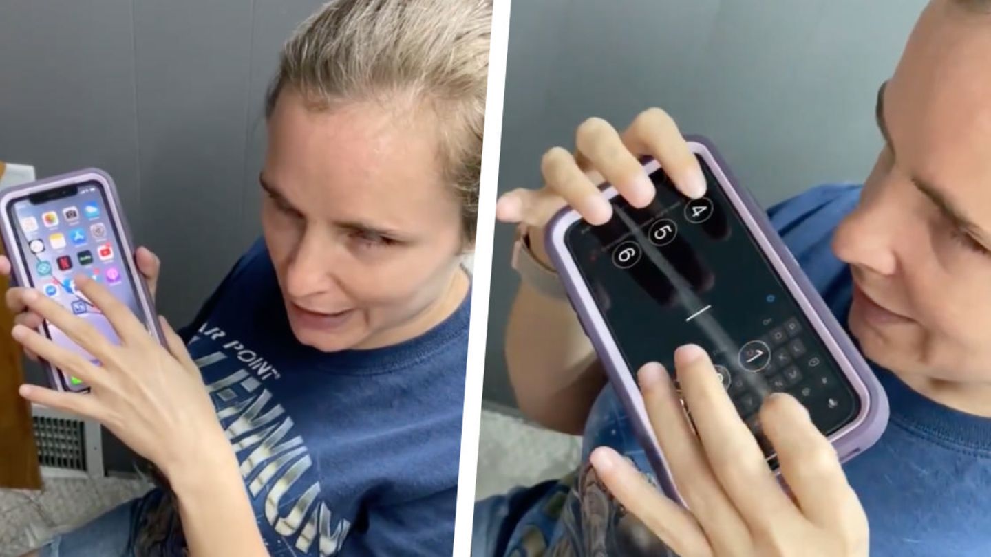 Die blinde Twitter-Nutzerin Kristy Viers zeigt, wie sie ihr iPhone benutzt