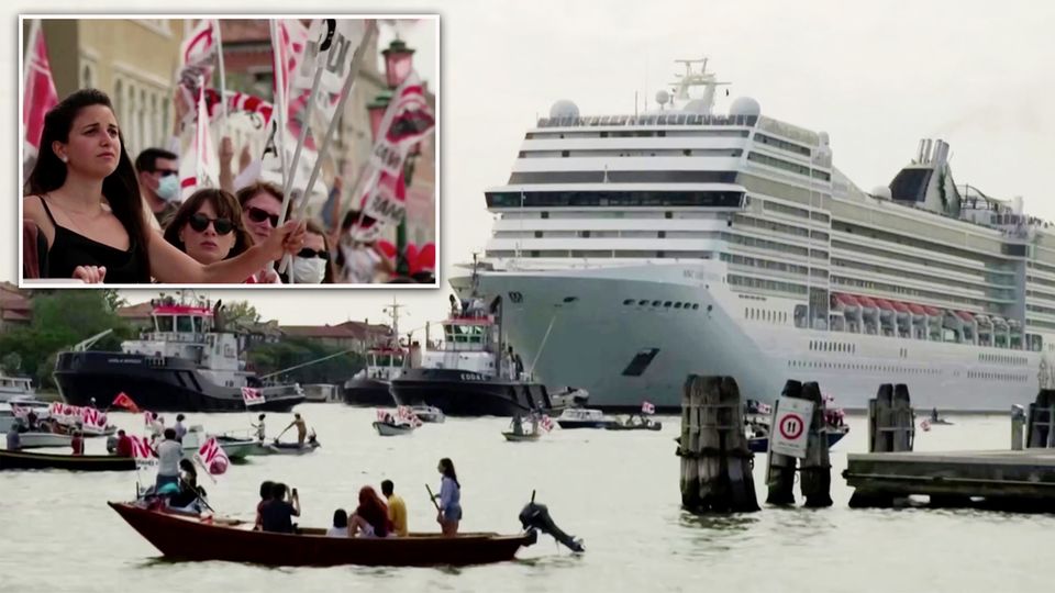 Venedig Klimaschützer Kreuzfahrtschiff Corona Lockerung