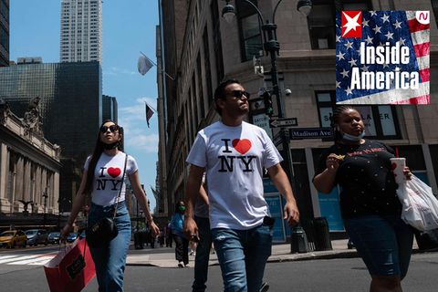 "Ich liebe New York": Die Madison Avenue im Zentrum von Manhattan