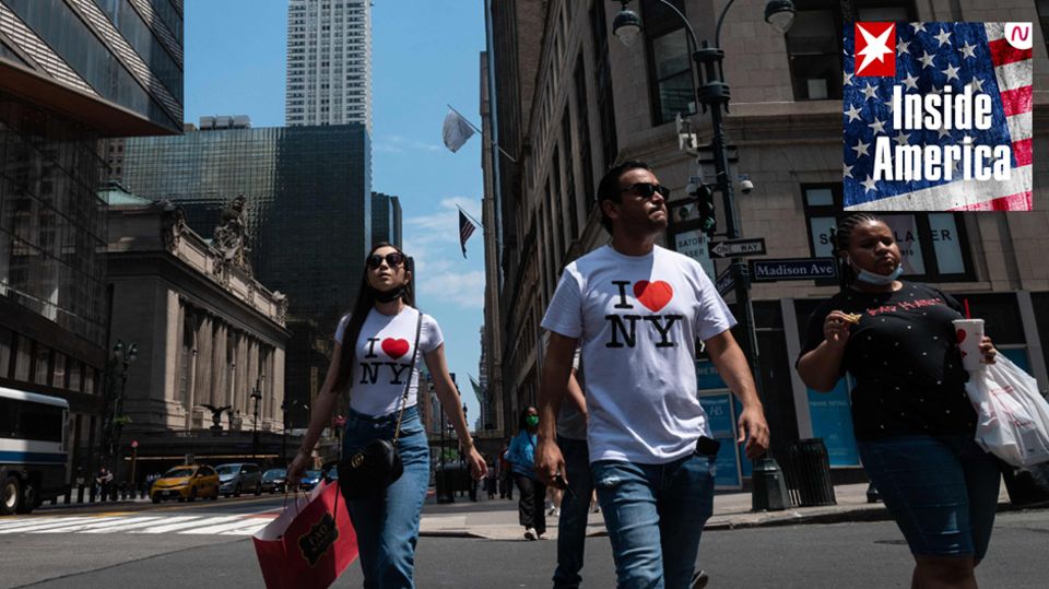 "Ich liebe New York": Die Madison Avenue im Zentrum von Manhattan