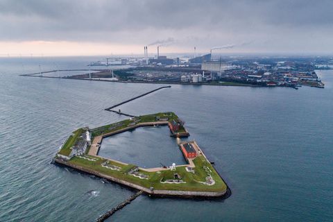 Eine Luftaufnahme von Kopenhagens Hafen