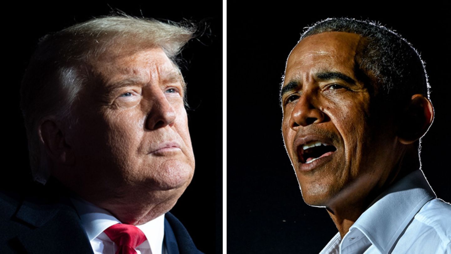 Die früheren US-Präsidenten Donald Trump (l.) und Barack Obama