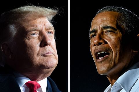Die früheren US-Präsidenten Donald Trump (l.) und Barack Obama