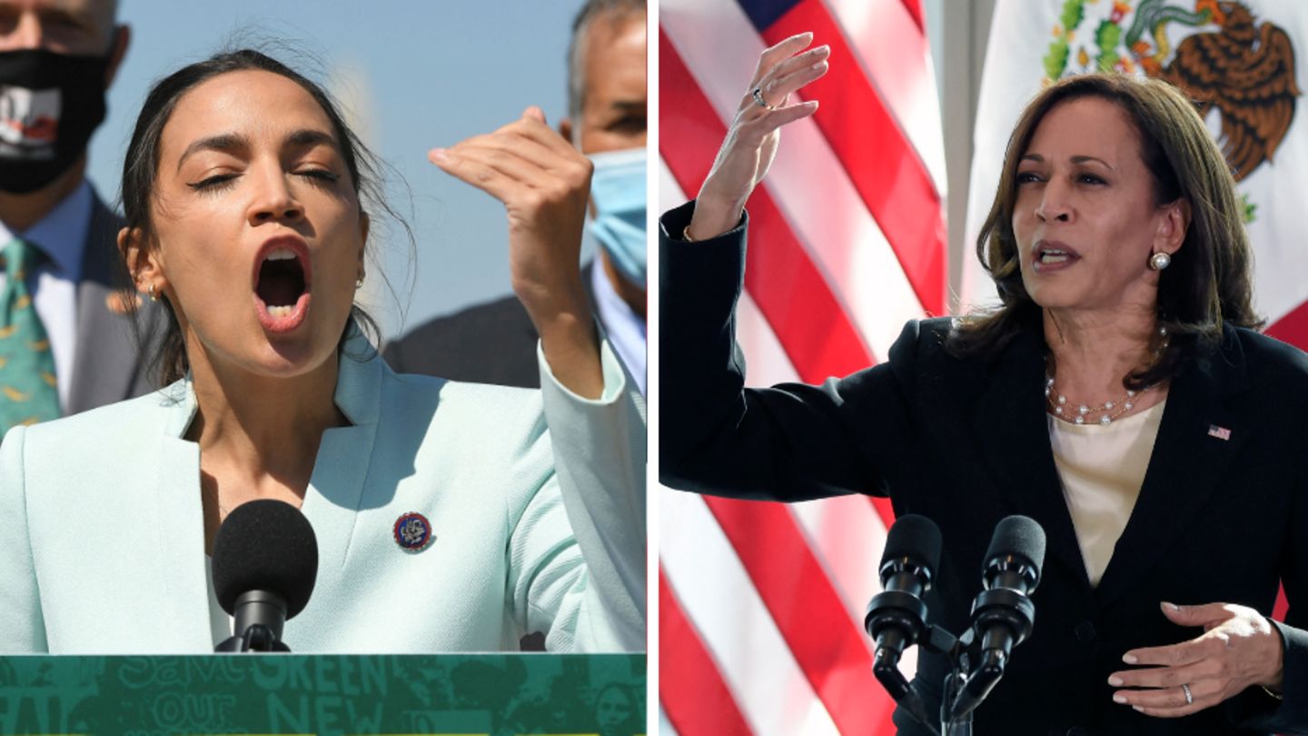 US-Abgeordnete Alexandra Ocasio-Cortez und Vize-Präsidentin Kamala Harris