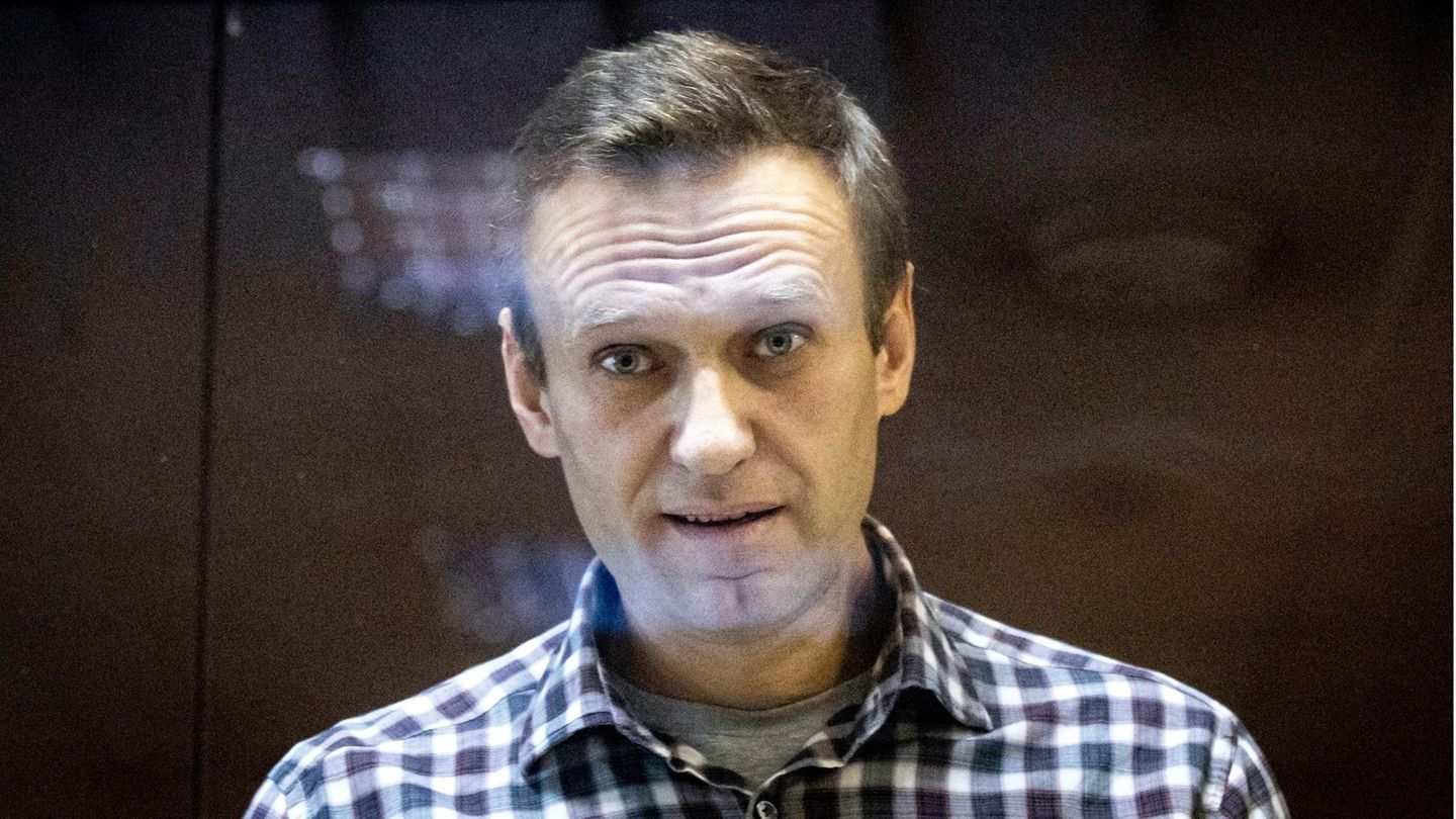 Russland: Gericht verbietet Nawalny-Organisationen endgültig Alexej Nawalny, Oppositionsführer aus Russland, steht hinter einer Scheibe im Moskauer Bezirksgericht