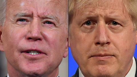 Joe Biden, links, und Boris Johnson in einer Bild-Kombo