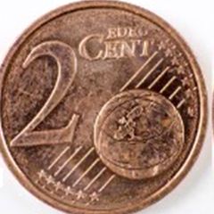 Zwei 2 Cent Münzen