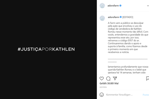 Das brasilianische Modelabel Farm hat zum Tod einer Influencerin eine Rabattaktion gestartet 