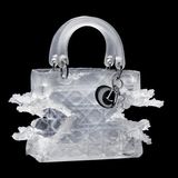 Die Künstlerin Olympia Scarry schuf einen abstrakten Entwurf der "Lady Dior". Fast aggressiv, martialisch wirkt die Tasche, die aus einem weißen, durchsichtigen Materialmix gefertigt ist.