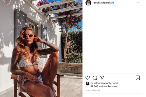 Sophia Thomalla war für Dreharbeiten auf Paros