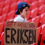 Im Wembleystadion war der Gruß eines ganz jungen Fans zu sehen. "Werde bald gesund" ist darauf zu lesen