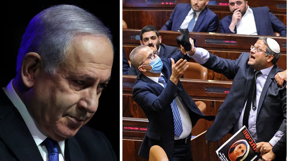 Benjamin Netanjahu tritt ab, im israelischen Parlament Knesset gab es Tumulte