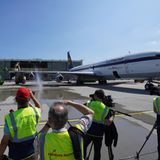Abschiedsfotos für die Presse: Mehr als 45 Jahre lang war die Boeing 707 das historische Flugzeug am Hamburg Airport.