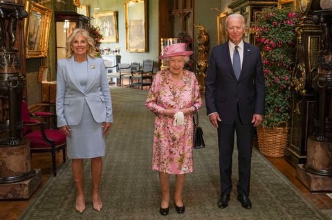 Jill Biden, Queen Elizabeth II. und Joe Biden