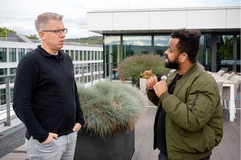 Frank Thelen (l) und Orry Mittenmayer im Gespräch