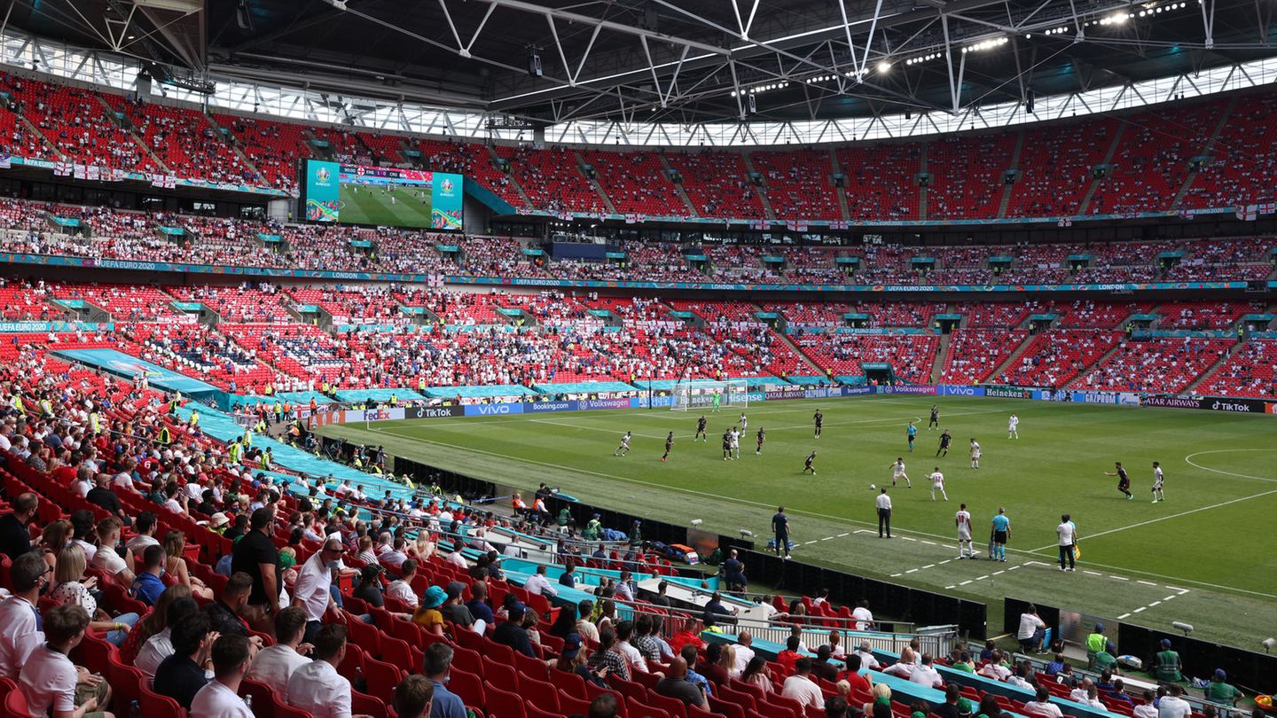 Das Wembleystadion steht als Spielort wegen der aufgeschobenen Corona-Lockungen in Großbritannien möglicherweise auf der Kippe