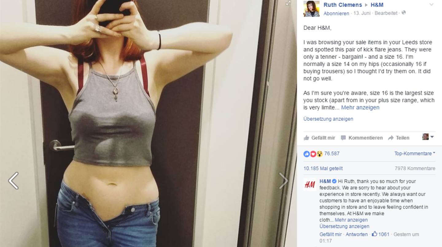 H&M Facebook-Beitrag