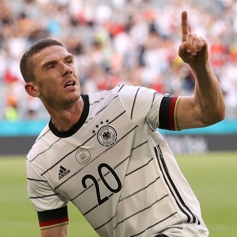 Robin Gosens feiert das vierte Tor der DFB-Elf im Spiel gegen Portugal am Samstag in München