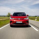 Beim VW ID.4 GTX ist eine 82 Kilowattstundenbatterie (77 kWh netto) der Stromspender