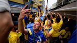 Fans aus der Ukraine beim Feiern in Bukarest