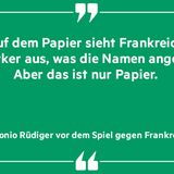 Antonio Rüdiger vor dem Spiel gegen Frankreich