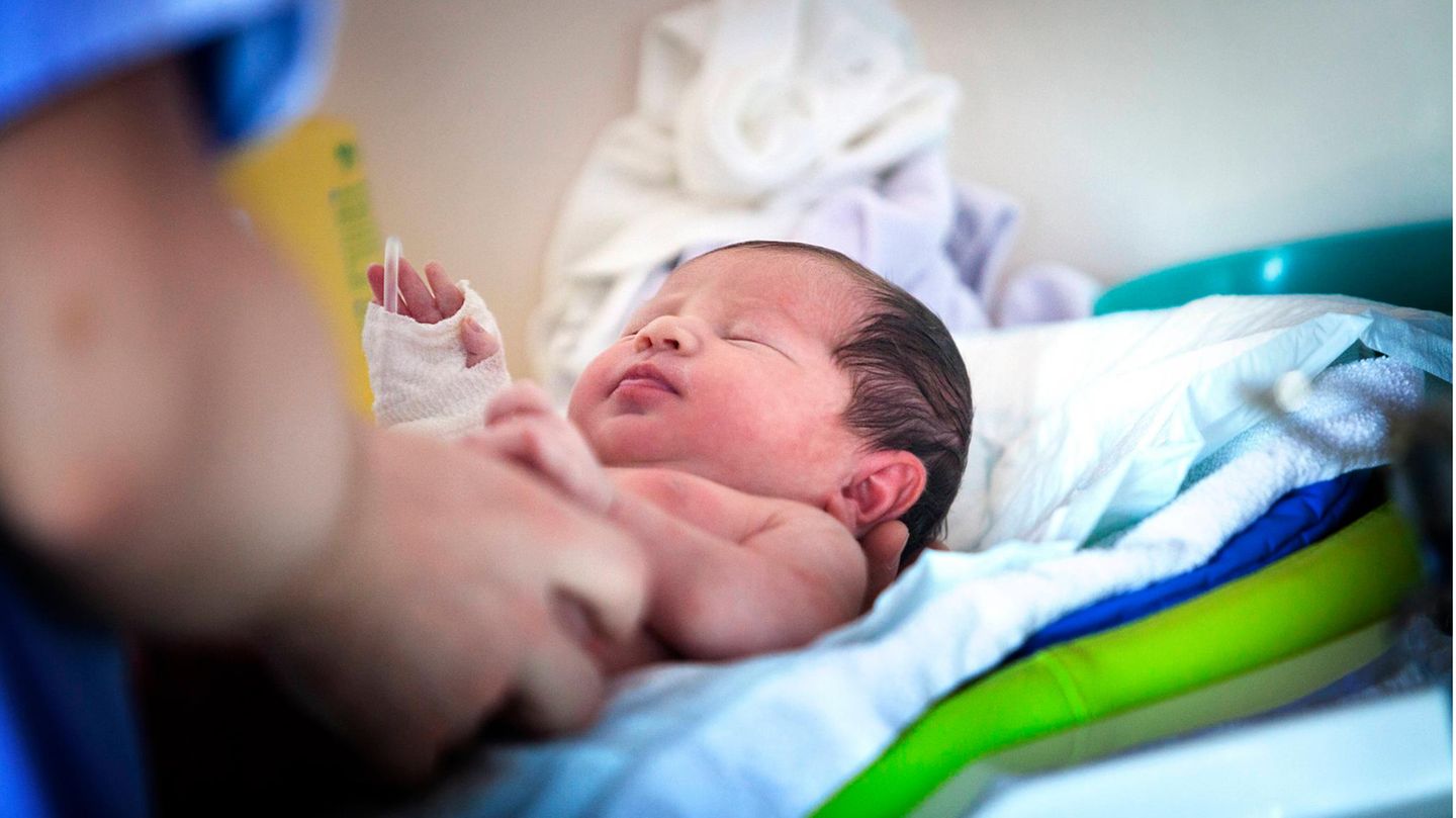 Baby kurz nach der Geburt
